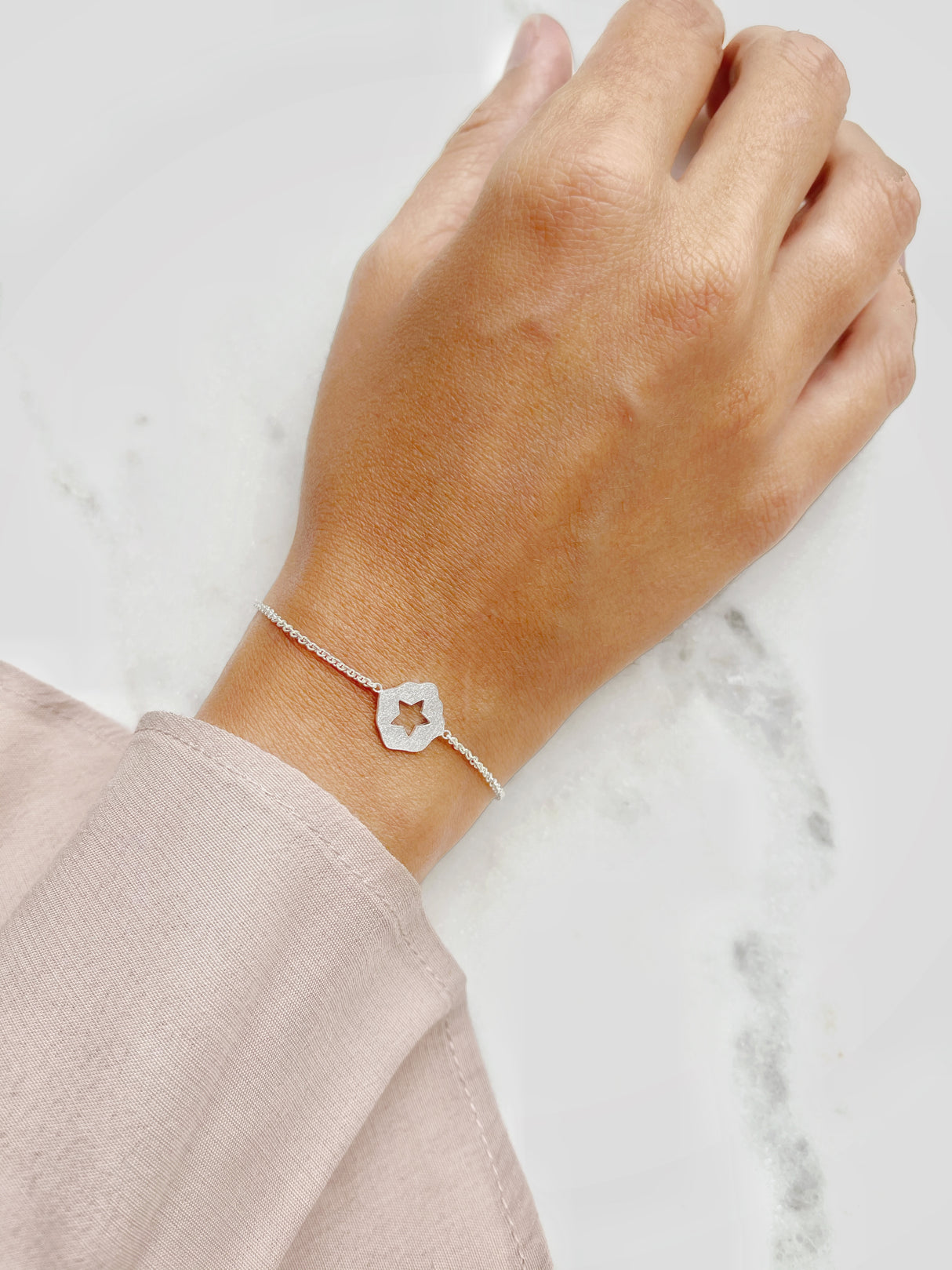 Pulsera Placa Estrella Silver
