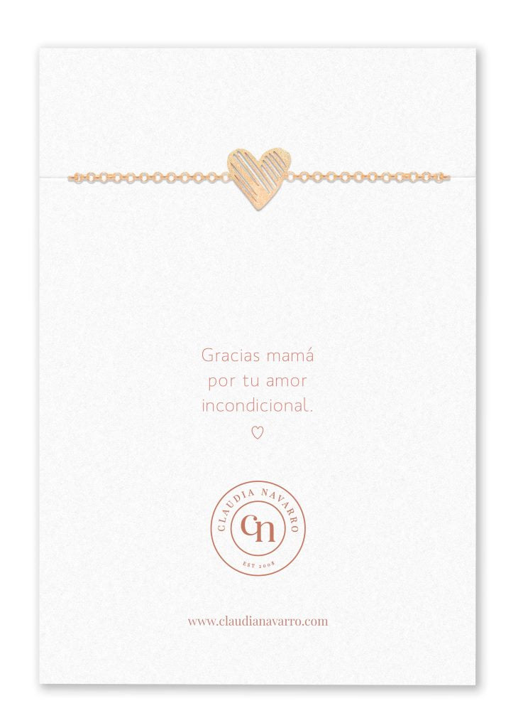 Pulsera Corazon Pintado MAMA Gold