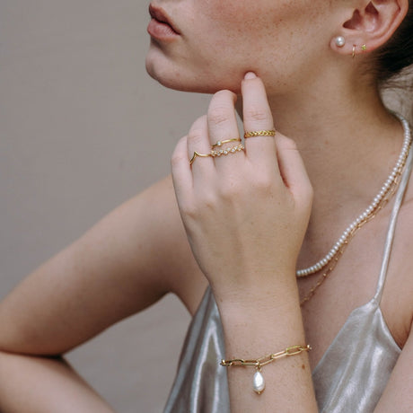 Pulsera Link X Pearl Gold
