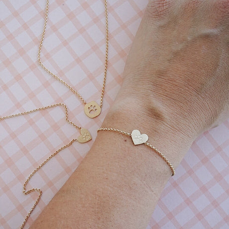 Pulsera Huella Corazon Gold