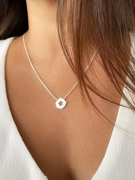 Collar Placa Estrella Silver