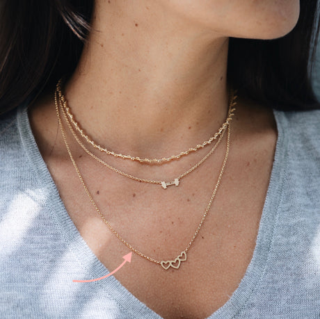 Collar Tres Corazones Gold