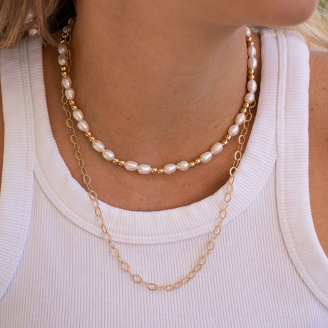 Gargantilla Dual Pearl Gold