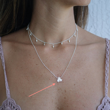 Collar Tres Flores Silver